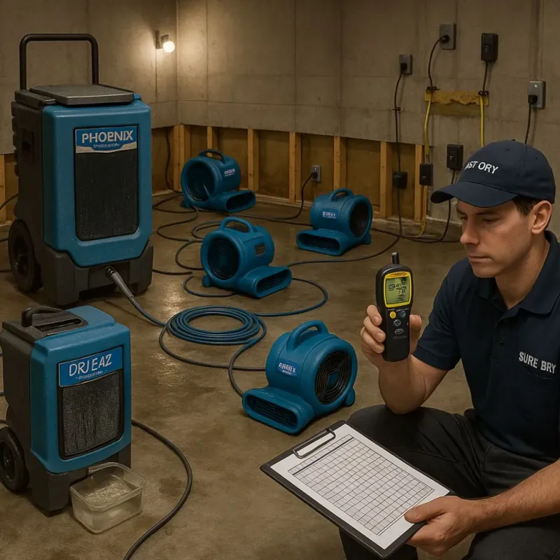 Structural Drying and Dehumidification process in Carteret, NJ